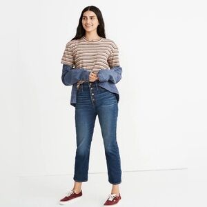 Madewell High-Rise Button-Fly the Perfect Vintage Crop Jeans - Blue